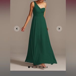 David’s Bridal Style # F20062 Juniper One-Shoulder Full Skirt Bridesmaid Dress